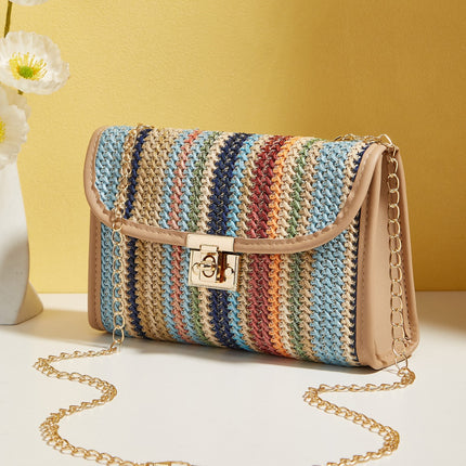 Woven Chain Square Crossbody Bag