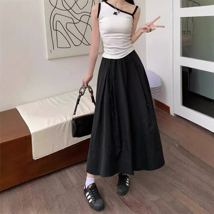 Casual Loose High Waist A- Line Skirt Free Size