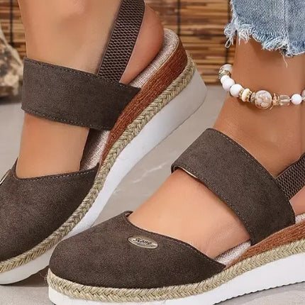 Wedge Hemp Rope Braided Closed Toe Sandal