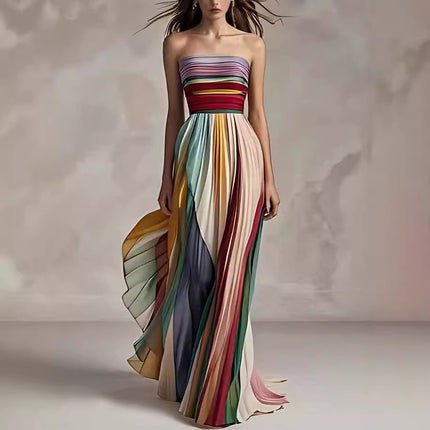 Tube Top Backless Swing Maxi Dress