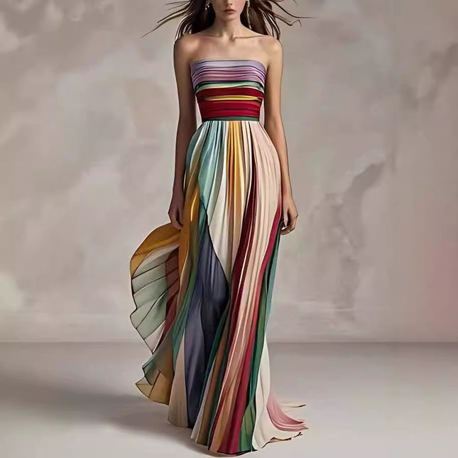 Tube Top Backless Swing Maxi Dress