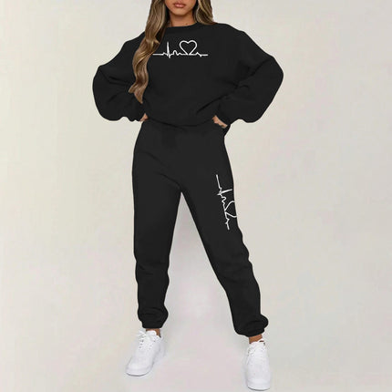 Hooded Fleece-lined Sweaters and Pants Set