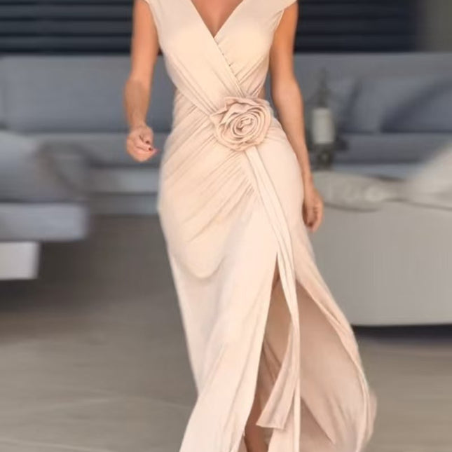 Sleeveless V-neck Cross Stretch Dress