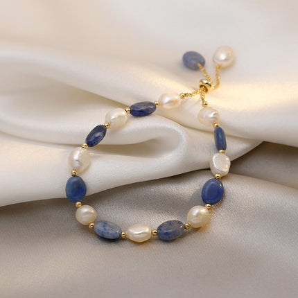 Blue Avent Freshwater Crystal Pearl Bracelet