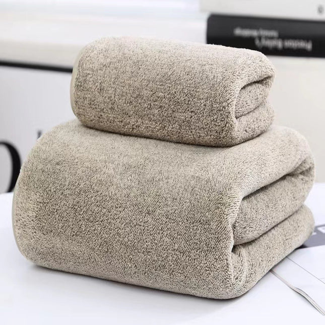 Thick Bamboo Charcoal Fiber Coral Fleece Towels Set