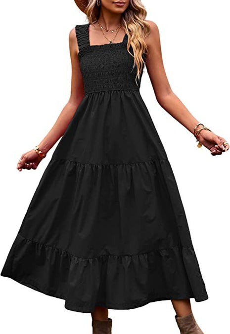 Bohemian Sleeveless Spaghetti Strap Maxi Dress