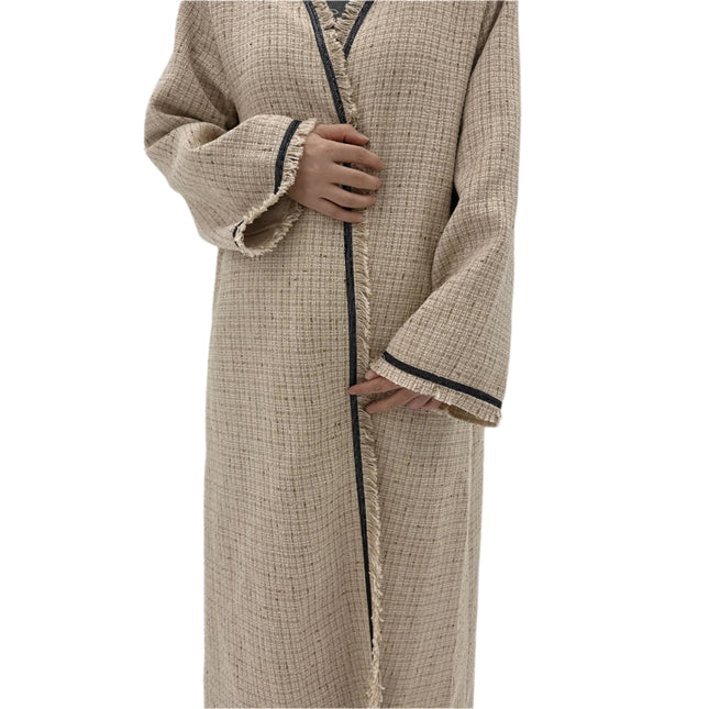 Lace-up Autumn and Winter Abaya