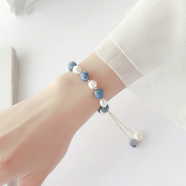 Blue Avent Freshwater Crystal Pearl Bracelet