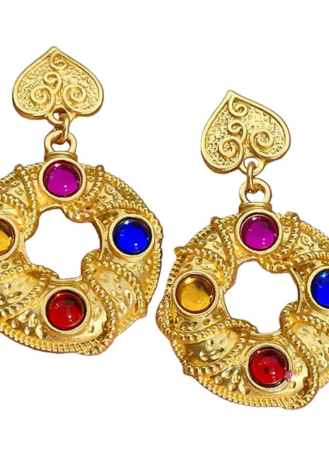 4 Colours Crystal Earrings
