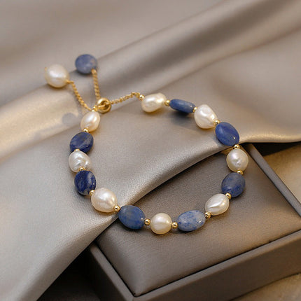 Blue Avent Freshwater Crystal Pearl Bracelet