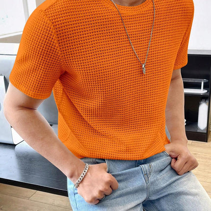 Men's Casual Loose Solid Color Short Sleeve