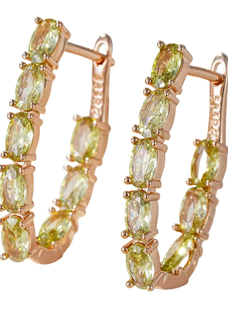 Double Layer Oval Zircon Luxury Earrings