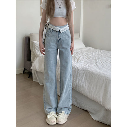 High Waist Wide Leg Flanging Waist Jeans