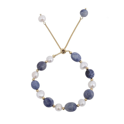 Blue Avent Freshwater Crystal Pearl Bracelet