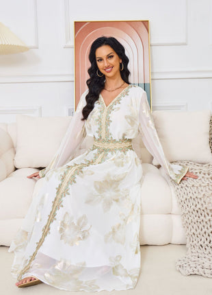 فستان طويل برونزي