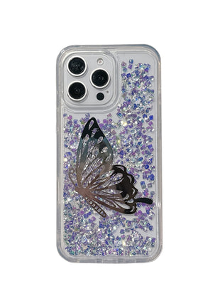 iPhone 13/14/15/16 Quicksand Butterfly Case