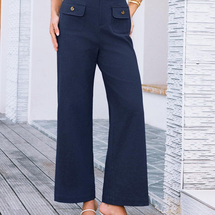 Business Casual Loose-fitting Trousers With Pockets