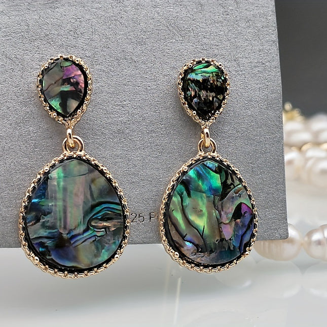 Vintage Earrings Women's Pearl Enamel