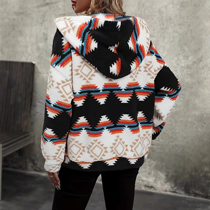 Rhombus Short Berber Fleece Hooded Coat