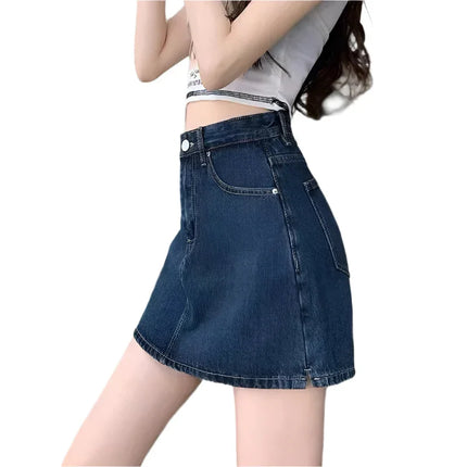 Denim Hip-wrapped Short Skirt