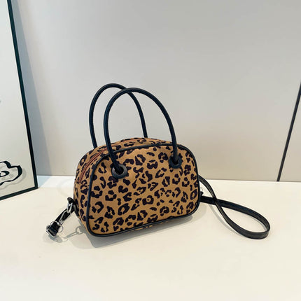 Vintage Leopard Bowling Handbag