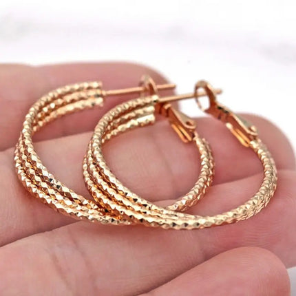 Simple Ethnic Style Geometric Metal Hoop Earrings