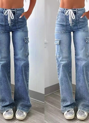 بنطلون جينز مستقيم بتصميم جديد كاجوال وعصري
