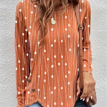 Round Neck Long Sleeve Loose Shirt