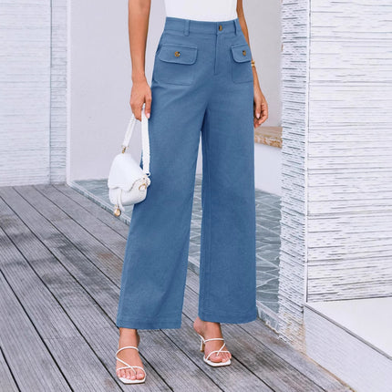 Business Casual Loose-fitting Trousers With Pockets