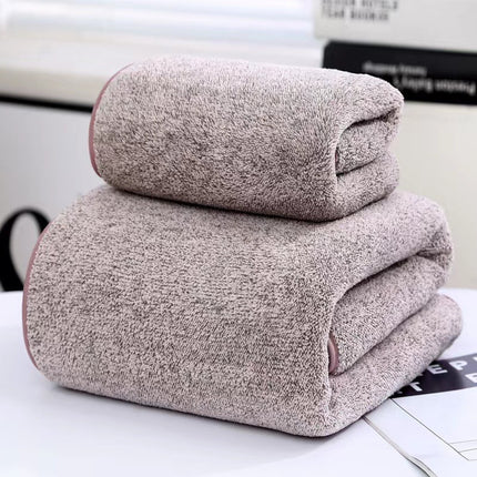Thick Bamboo Charcoal Fiber Coral Fleece Towels Set