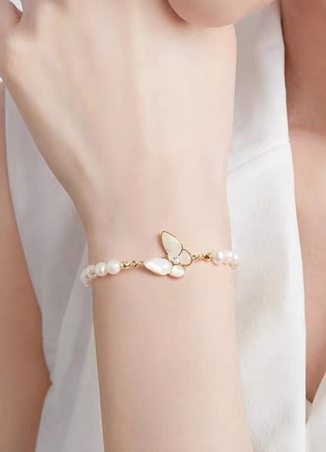 Freshwater Pearl Butterfly Bracelet – Elegant Women's Jewelry