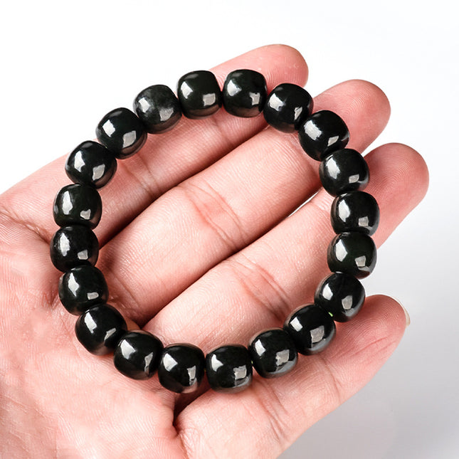 Natural Hetian Dark Jade Bracelet