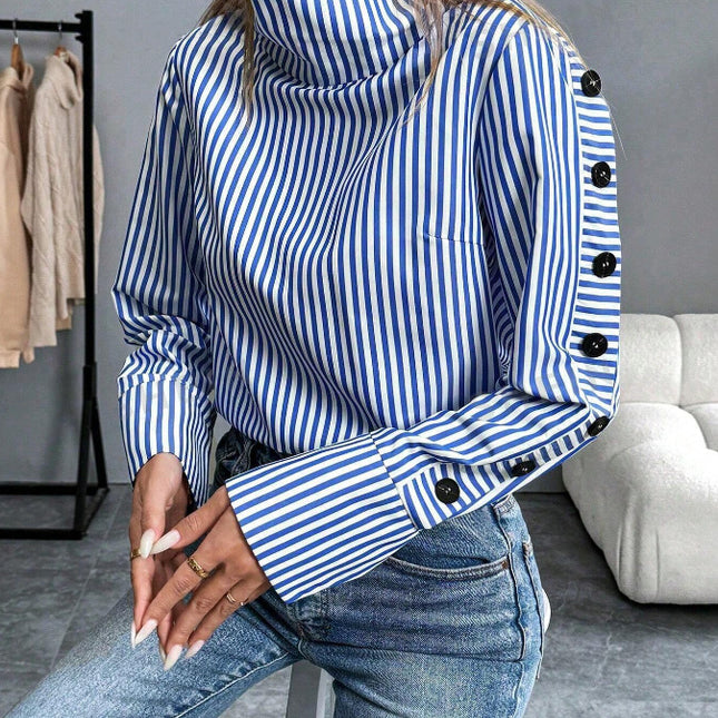 Striped Urban Casual Thin Long-sleeved Shirt