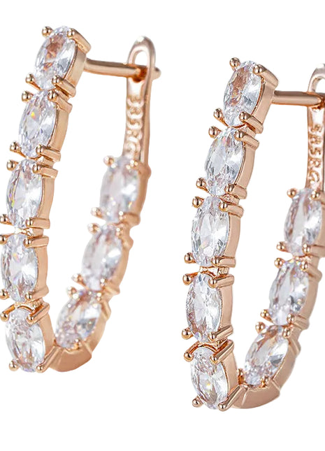 Double Layer Oval Zircon Luxury Earrings