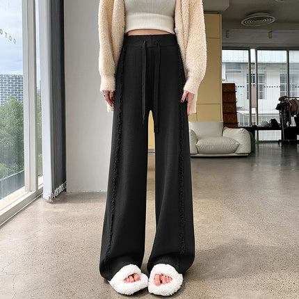 Fringed Burr Knitted Trousers
