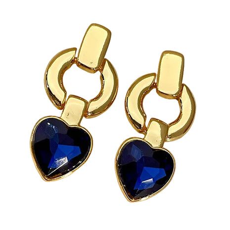 Heart Blue Crystal Earrings