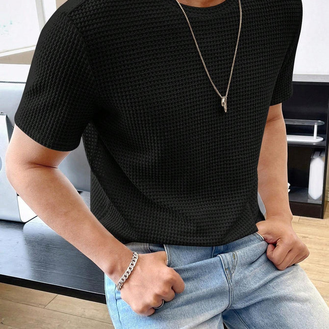 Men's Casual Loose Solid Color Short Sleeve