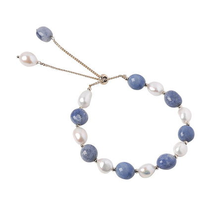 Blue Avent Freshwater Crystal Pearl Bracelet