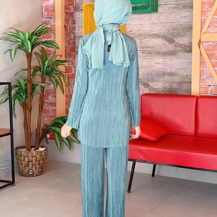 Ethnic Style Loose Casual Pleated Suit Set