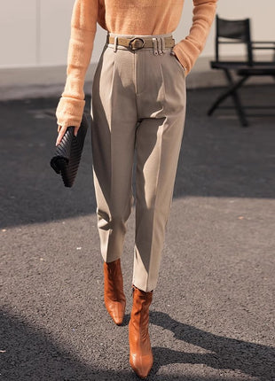 بنطلون سميك بخصر مرتفع