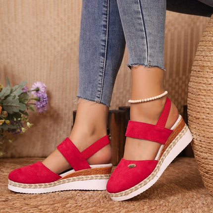 Wedge Hemp Rope Braided Closed Toe Sandal