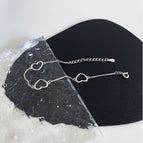 Three Hollow Heart Bracelet