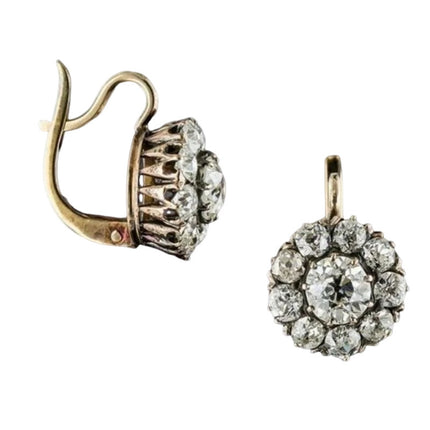 Rhinestone-encrusted Flower Artistic Earrings