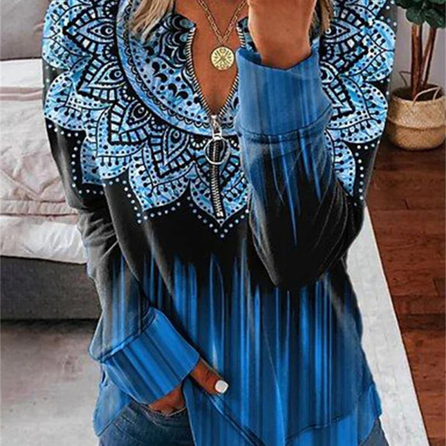 Loose Long Sleeve Zipper Sweater