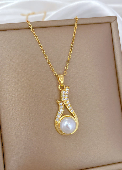 Juego de collar y pendientes de perlas de lujo con diamantes completos