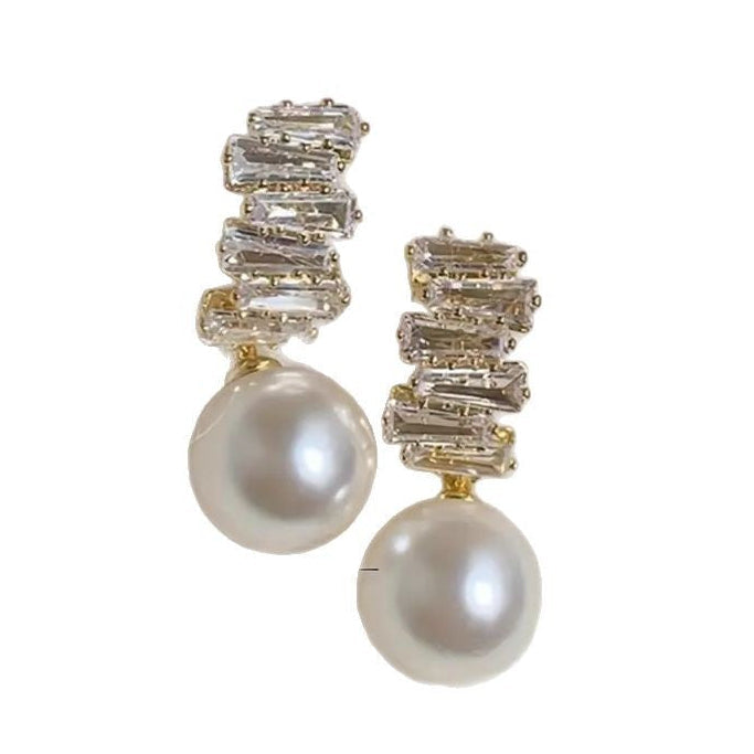 Zircon Pearl Vintage Earrings