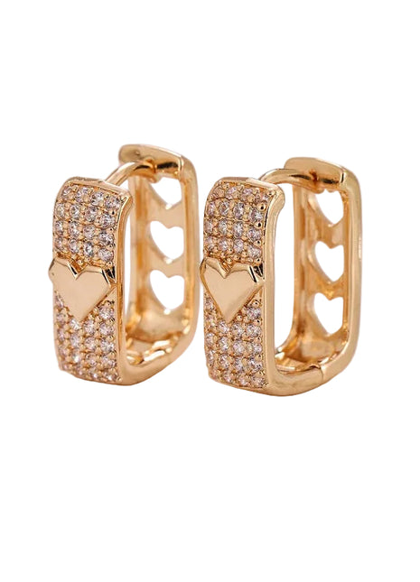 Hollow Love Clip Earrings