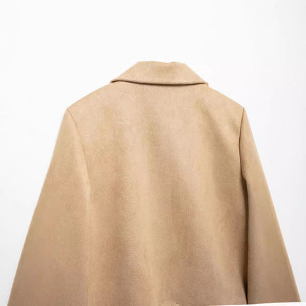 Simple Suede Leather Short Jacket