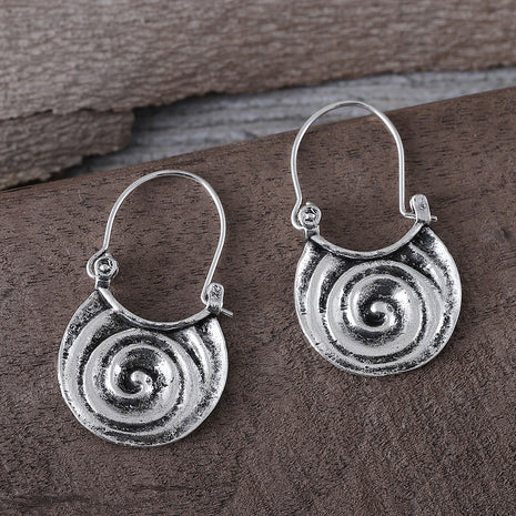 Pendientes de Metal Curvo Gitano Geométrico