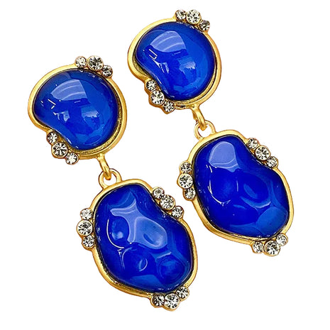 Hoop Blue Crystal Earrings